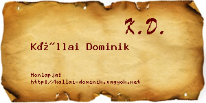 Kállai Dominik névjegykártya